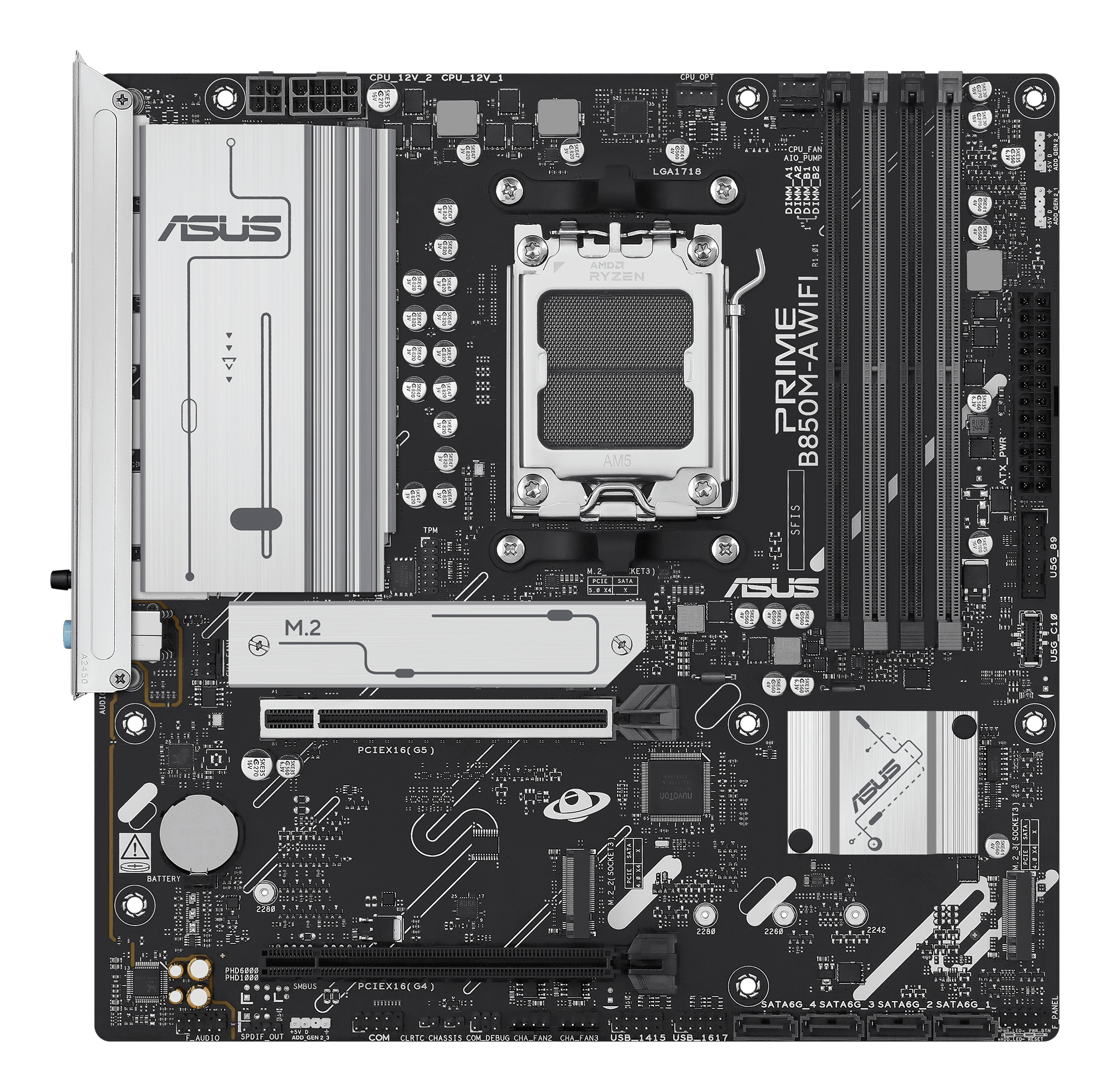 Asus MB AMD B850 SAM5 MATX/, PRIME B850M-A WIFI - imagine 3