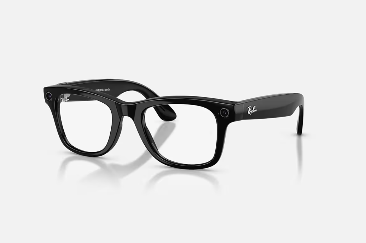 RAYBAN Ray-Ban Meta Wayfarer Gen 2 High Bridge Fit Shiny Black Clear/Graphite, RW4012 601/1M 53-22