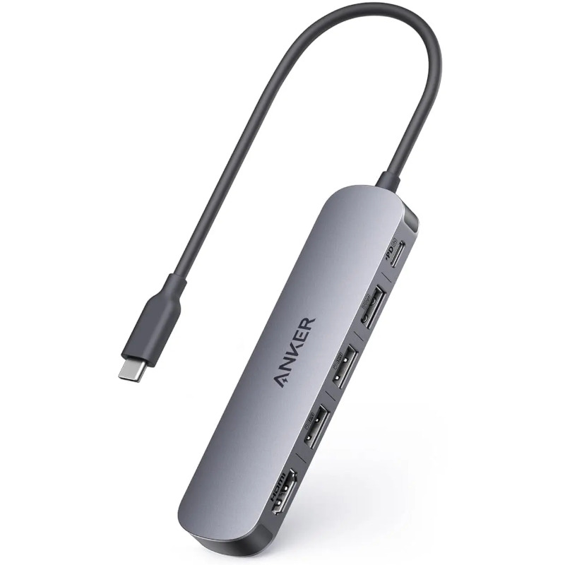 Anker DOCKING Station 5-in-1, porturi: 1 x USB-C, 3 x USB-A, 1 x HDMI 4K la 30Hz, PD 90W, A8357HA0