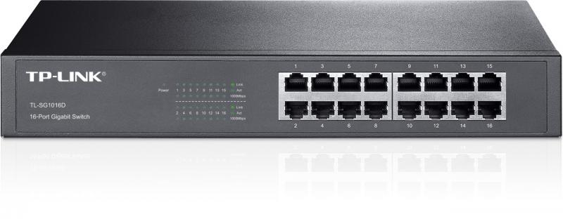 Tp-Link SWITCH 16 porturi Gigabit, carcasa metalica, rackabil, TL-SG1016D