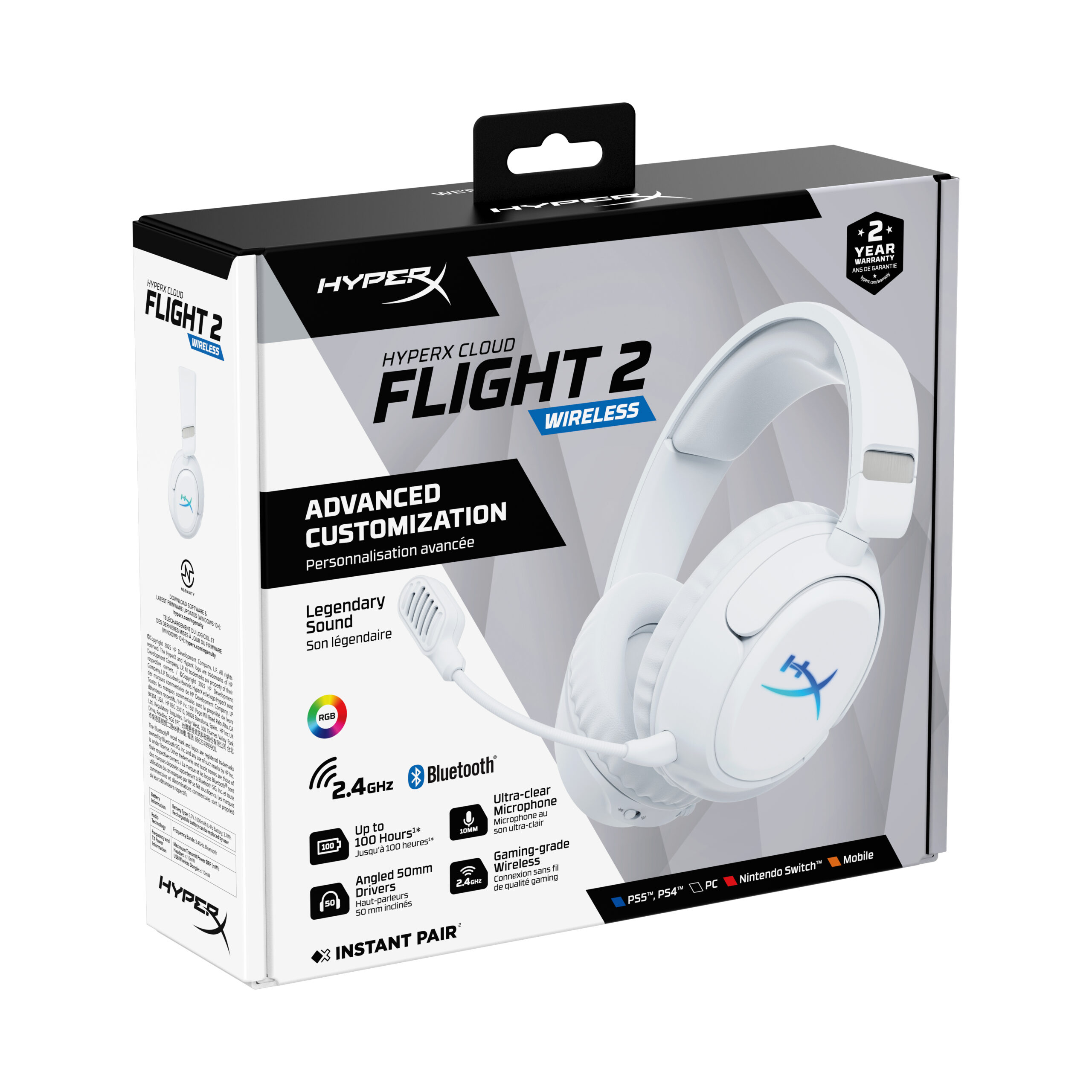 HP HyperX Cloud Flight 2 WL WHT GAM HS, B5VC5AA - imagine 2