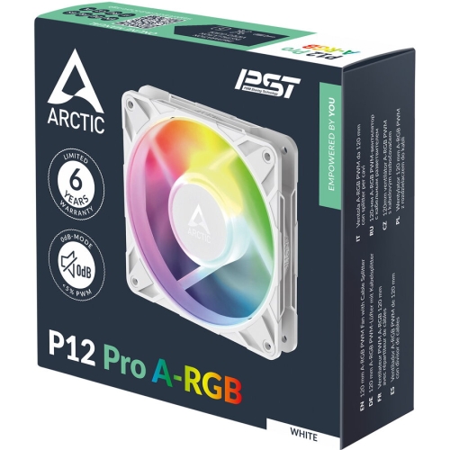 Arctic Ventilator P12 Pro A-RGB (White), 120mm, 600 - 3000 RPM, FDB, 77 cfm, 4-Pin Fan, ACFAN00311A - imagine 3