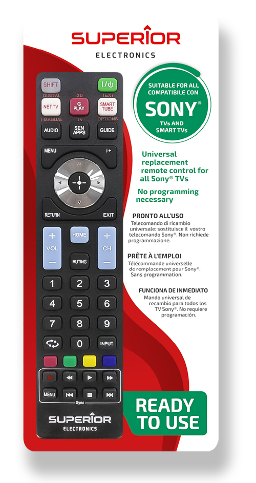 Superior TELECOMANDA UNIVERSALA compatibila televizoare SONY, bateriile (2 x AAA) nu sunt, SUPTRB009