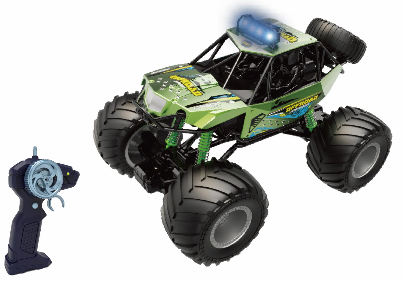 CEVODLE MASINUTA CU TELECOMANDA BIG FOOT, SCARA 1/10, 44CM, VERDE, CEV10001-1102VER