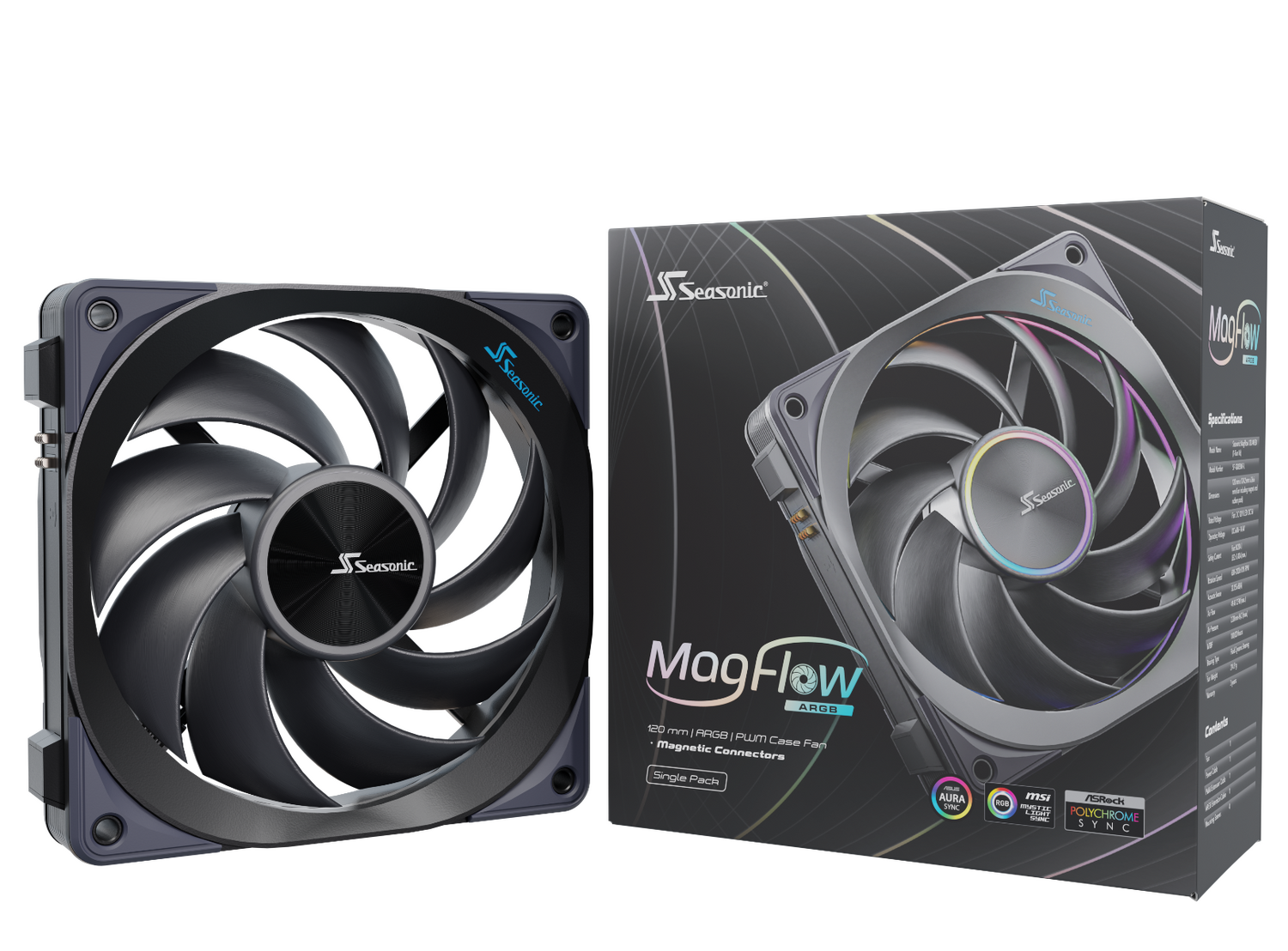 Seasonic Ventilator MagFlow 120 ARGB, MAGFLOW-1 ARGB - imagine 15