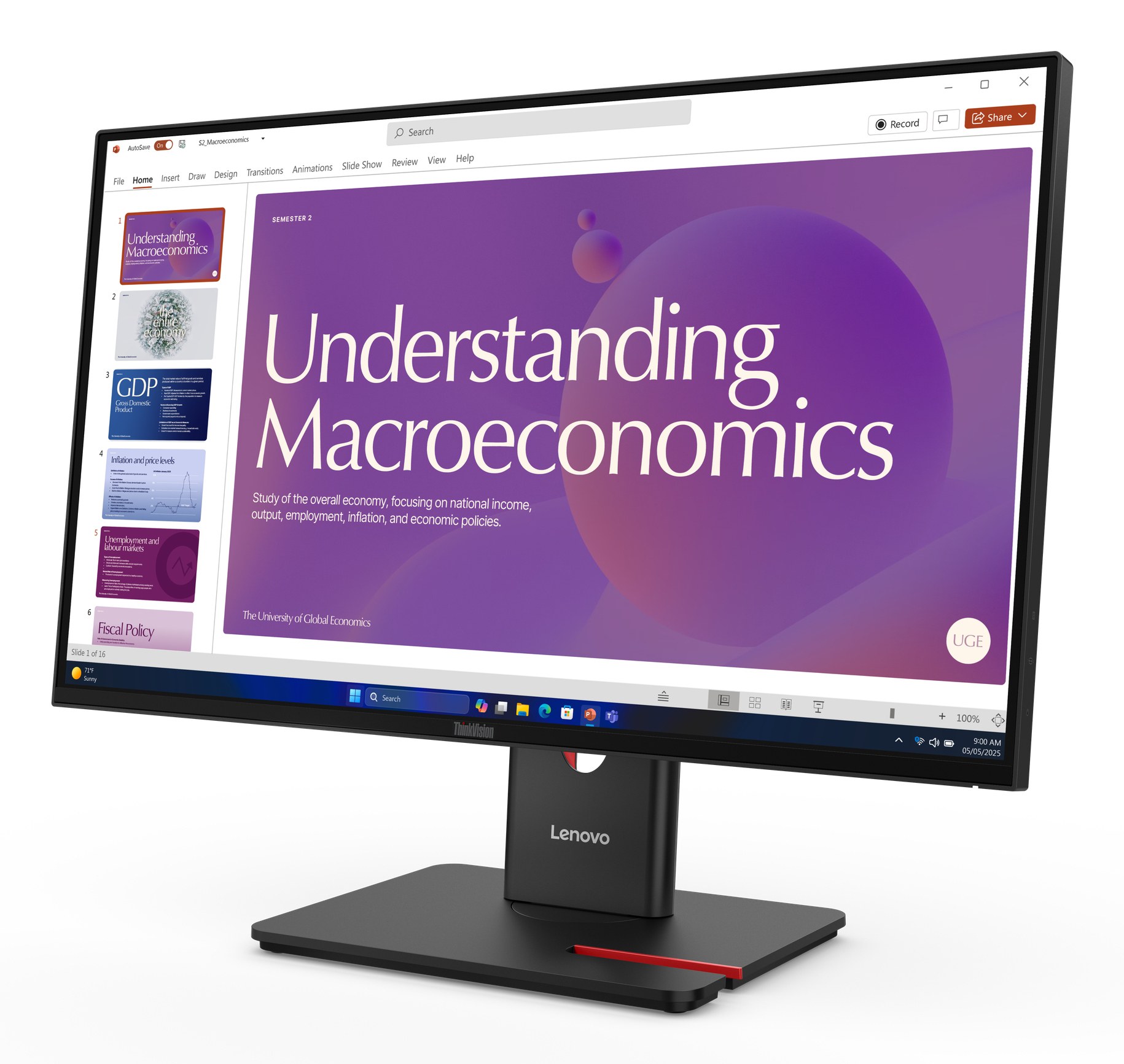 Lenovo Monitor ThinkVision T24D-40 23,8" IPS FHD 4ms 250cd 1500:1 120Hz DaisyChain HUB, 64B9GAT1EU - imagine 2