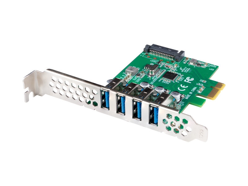 LANBERG Placă PCI Express x1 4x USB-A 3.1 Gen1 low-profile, PCE-US3-004