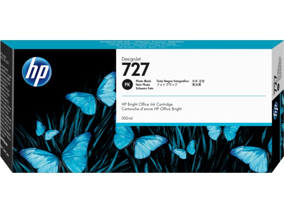 HP Cartus Cerneala Original Photo Black, nr.727 pentru DesignJet T1530|T2530|T930, 300ml, F9J79A