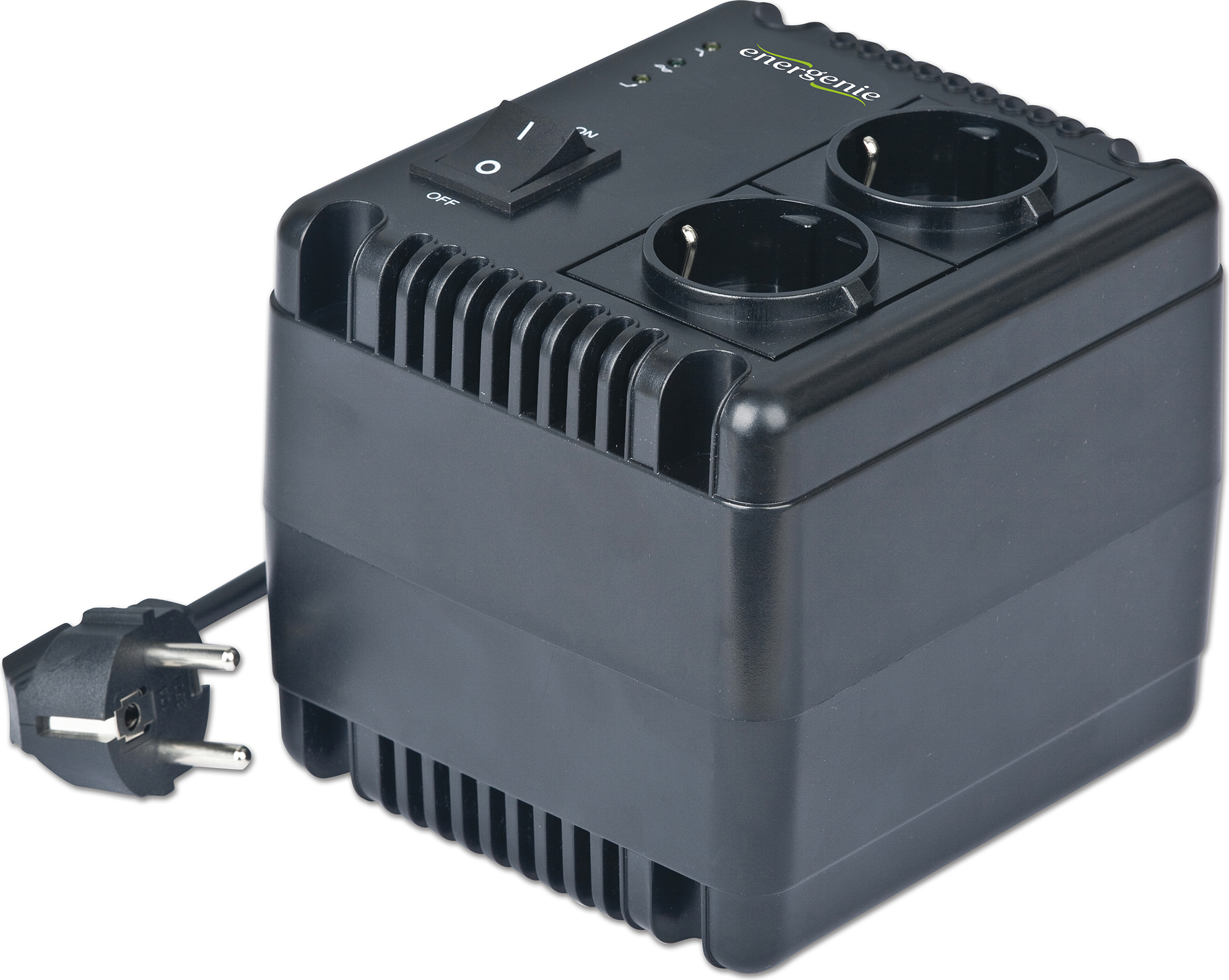 Gembird AVR cu sinusoida pura, LED, 1000VA/ 600W, 2x Schuko, EG-AVR-1001 - imagine 2