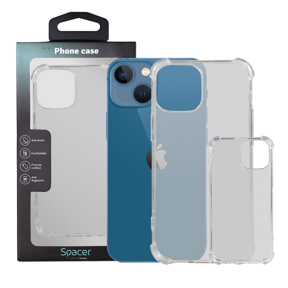 SPACER Husa Iphone 13 Mini, transparenta, grosime 1.5mm, protectie suplimentara, SPPC-AP-IP13M-CLR