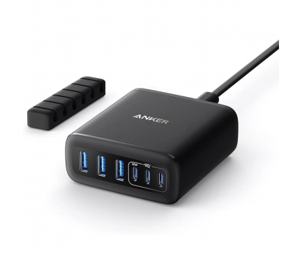 Anker Alimentator retea, max. 30W/port, 3 x USB-C, 3 x USB-A, negru, A2154G11