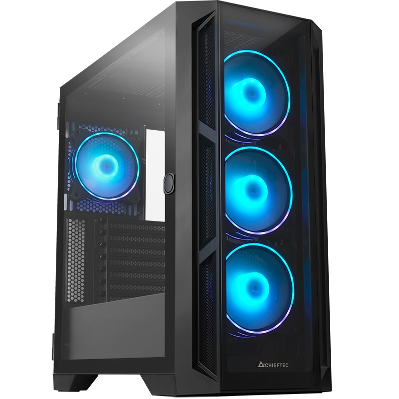 CHIEFTEC CARCASA APEX, Tower,ATX,fara sursa,4xfan,USB 3.2gen2 Type-Cx2,USB 3.2gen1x2, GA-01B-TG-OP