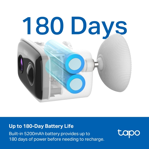 Tp-Link CAMERA IP Exterior, acumulator integrat 5200mAh pana la 180 zile autonomie, IP66, Tapo C400 - imagine 9