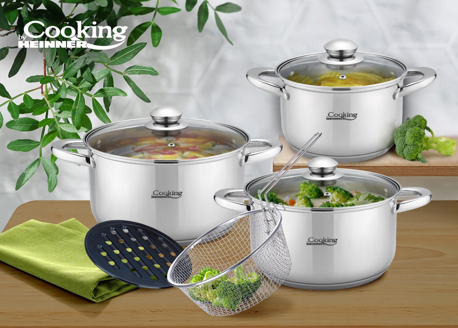 HEINNER SET GATIT DIN INOX 8 PIESE, VICTORIA, COOKING BY, HR-MSF-8PSC - imagine 3