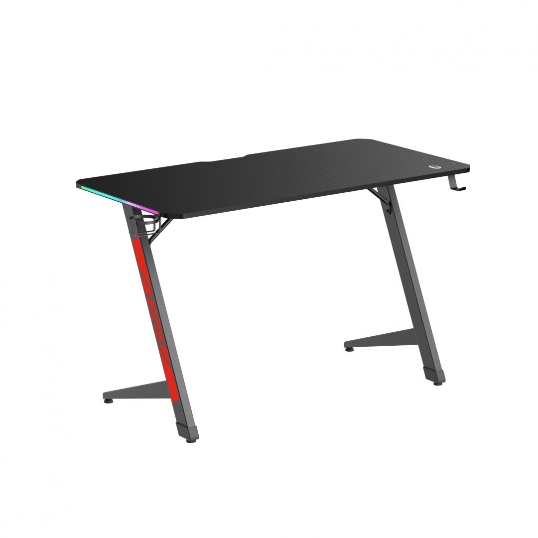 SERIOUX Birou Gaming Razor cu LED RGB, Material: MDF și melamină, plastic, oțel, SRXGT-RAZOR