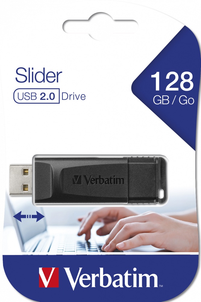 Verbatim MEMORIE USB SLIDER, USB 2.0, 128GB BLK, 49328 - imagine 3
