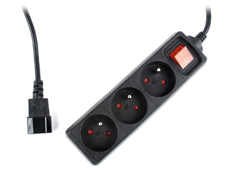 Gembird PRELUNGITOR, Schuko x 3, conectare prin IEC C14 (T), cablu 0.6 m, 10 A, EG-PSU3F-01