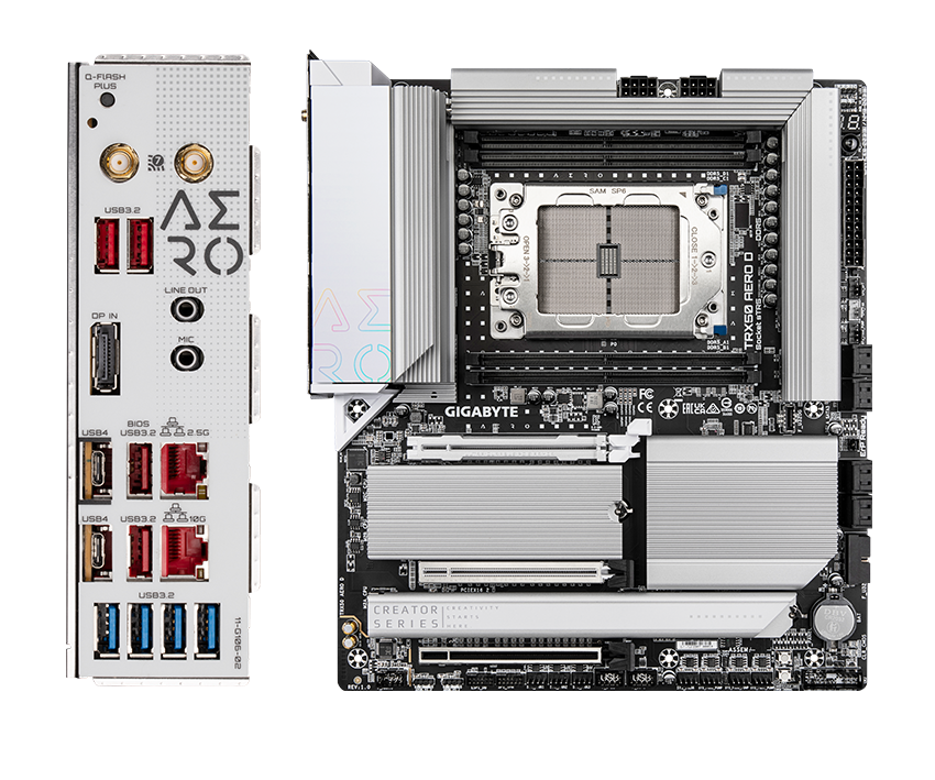 Gigabyte PLACI de BAZA sTR5 4xDDR5, 3x PCIE x16, 4x M.2, 8x SATA 6gb/s, E-ATX, TRX50 AERO D - imagine 3
