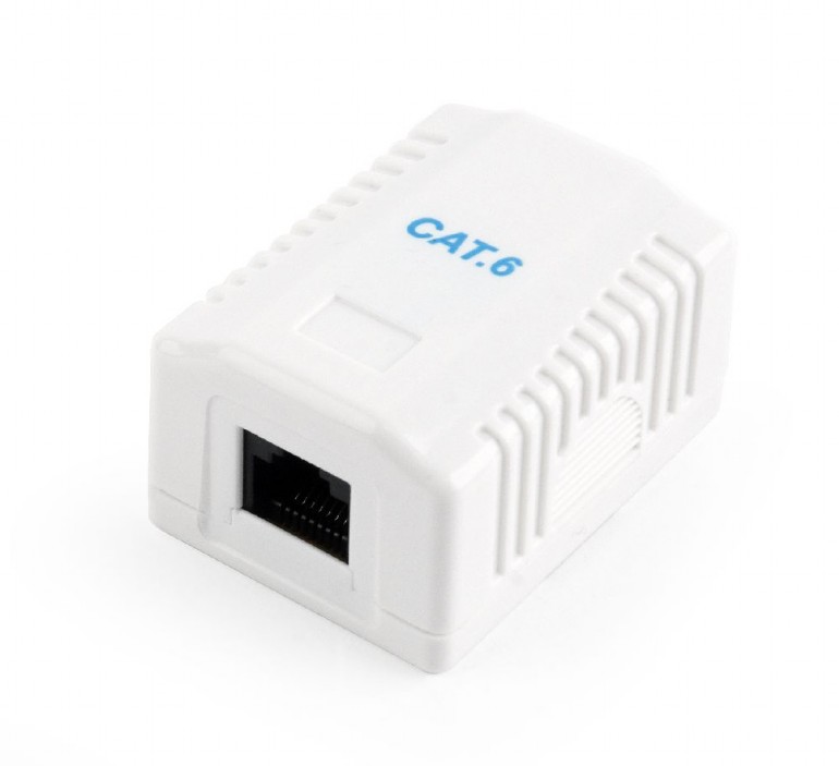 Gembird PRIZA RJ45 Cat6. pt. UTP, 1 x RJ45, include kit montare, white, NCAC-1U6-01