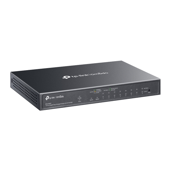 Tp-Link SWITCH Omada easy managed, 8× Gigabit 802.3at/af-compliant PoE+ RJ45, 1× Gigabit, ES210GMP