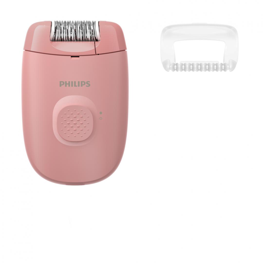 PHILIPS Epilator cu fir Seria 2000, 1 viteza, 2 accesorii, Retea, Corai, L x A x I (mm), BRE227/00