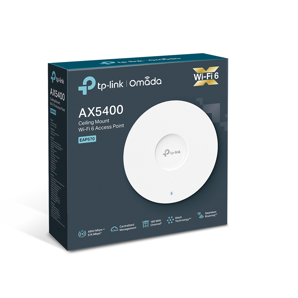 Tp-Link ACCESS POINT wireless AX5400 Mbps dual band, 1 port 2.5Gbps, 4 antene interne, EAP670 - imagine 8