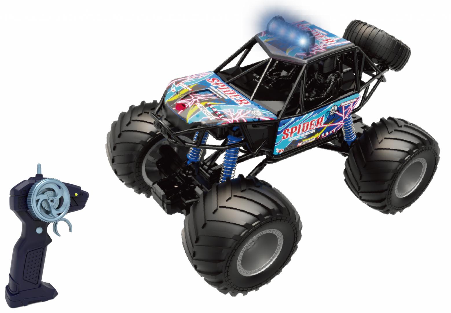 CEVODLE MASINUTA CU TELECOMANDA BIG FOOT, SCARA 1/10, 44CM, ALBASTRU, CEV10001-1102ABS