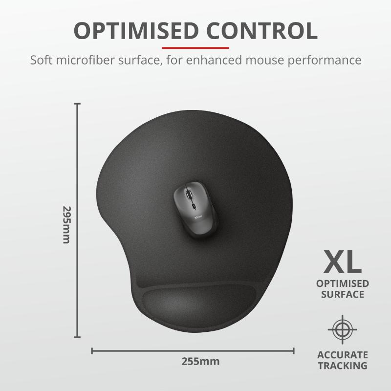 Trust Mouse PAD, Bigfoot XL, cu gel, cauciuc si material textil, 295 x 255 x 19 mm, negru, TR-23728