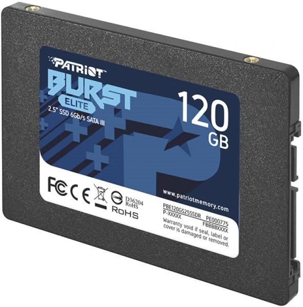 Patriot SSD, BURST ELITE, 120 GB, 2.5 inch, S-ATA 3, 3D QLC Nand, R/W: 450/320 MB/s, PBE120GS25SSDR