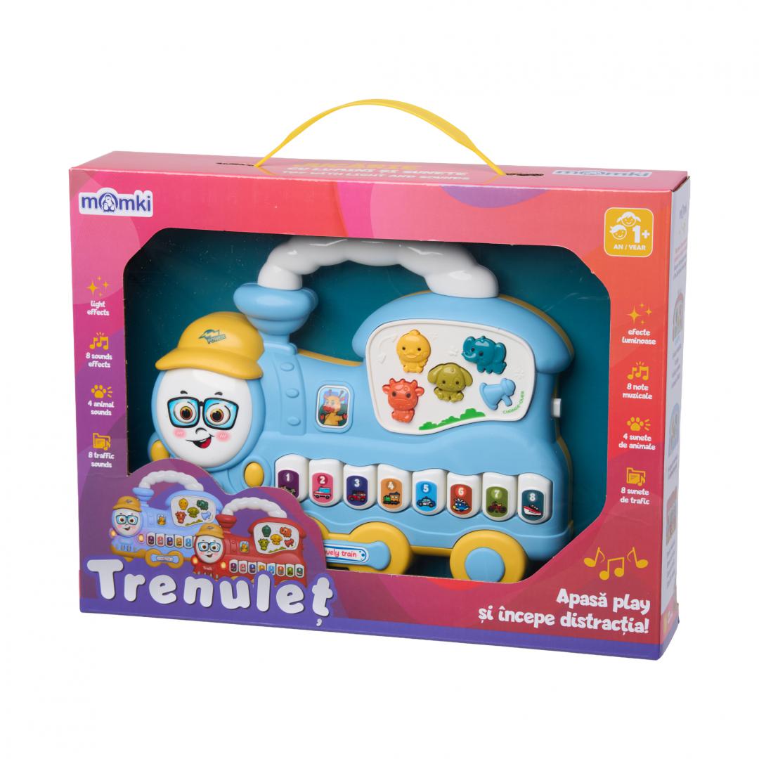 MomKi JUCARIE TRENULET CU LUMINI SI SUNETE, ALBASTRU, MOMKI855-112ABS - imagine 3