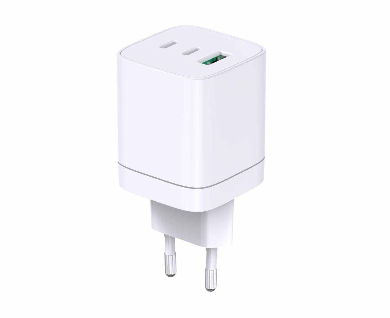 SERIOUX INCARCATOR 65W 2xUSB-C & USB-A de perete, Ieșire USB-C: C1 și C2: 5V/3A, 9V/3A, SRXA-WC30