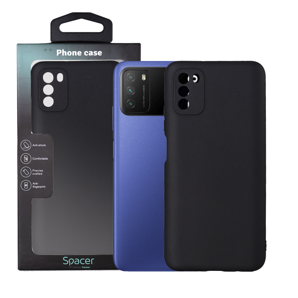 SPACER Husa Xiaomi Pocophone M3, negru, grosime 1.5mm, material flexibil TPU, SPPC-XI-PC-M3-TPU