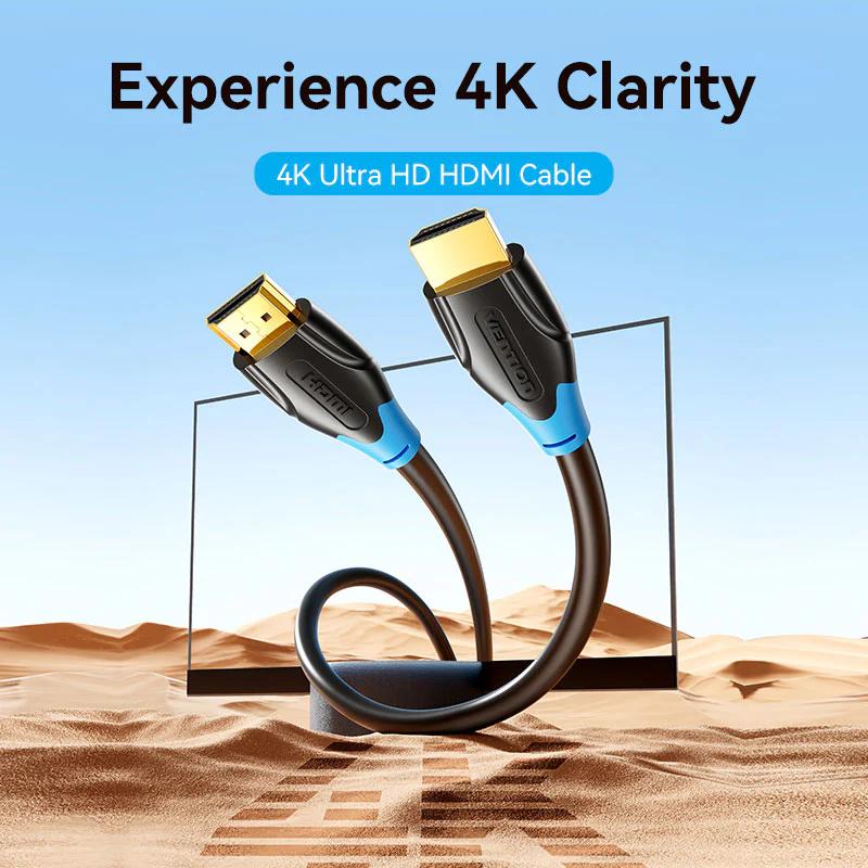 Vention Cablu video, HDMI (T) la HDMI (T), 0.75m, rezolutie 4K la 60Hz, conectori auriti, AACBE - imagine 3
