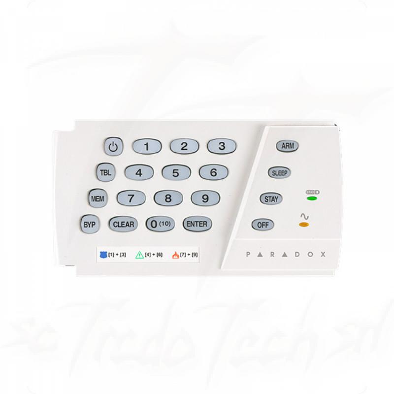 PARADOX Tastatura Led, cablata pentru 10 zone, 7 taste active cu activcare rapida ( one-touch), K636