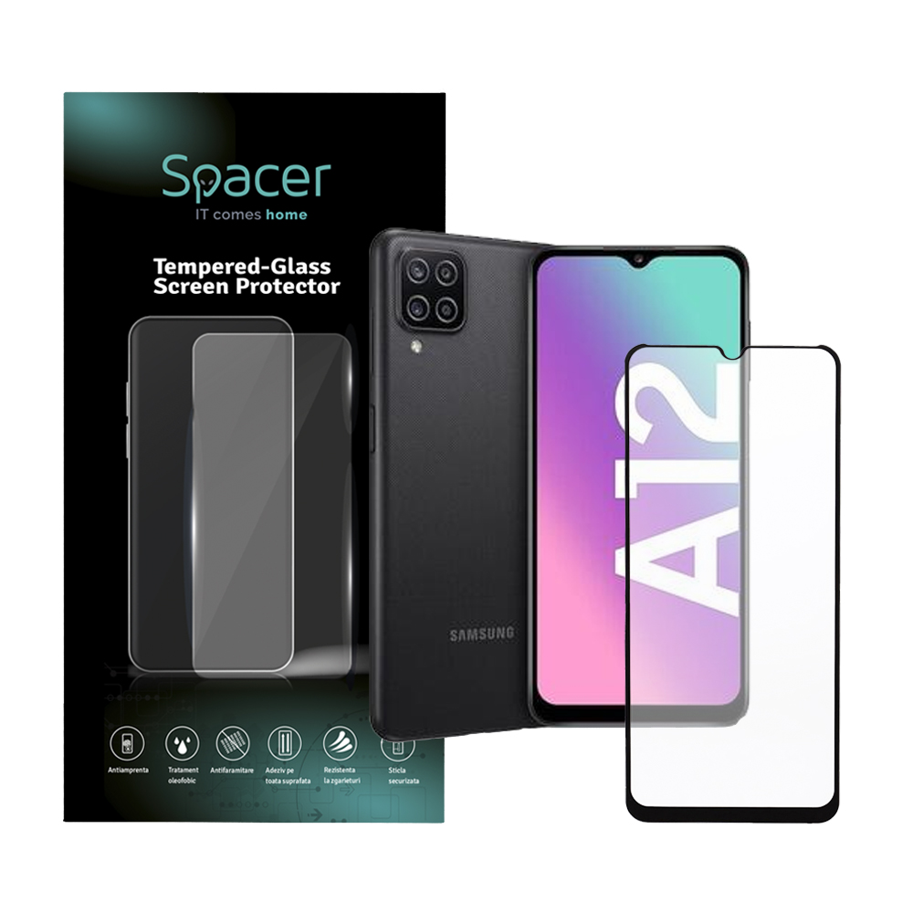 SPACER FOLIE STICLA pentru Samsung Galaxy A12, grosime 0.3mm, acoperire totala, SPPG-SM-GX-A12-TG