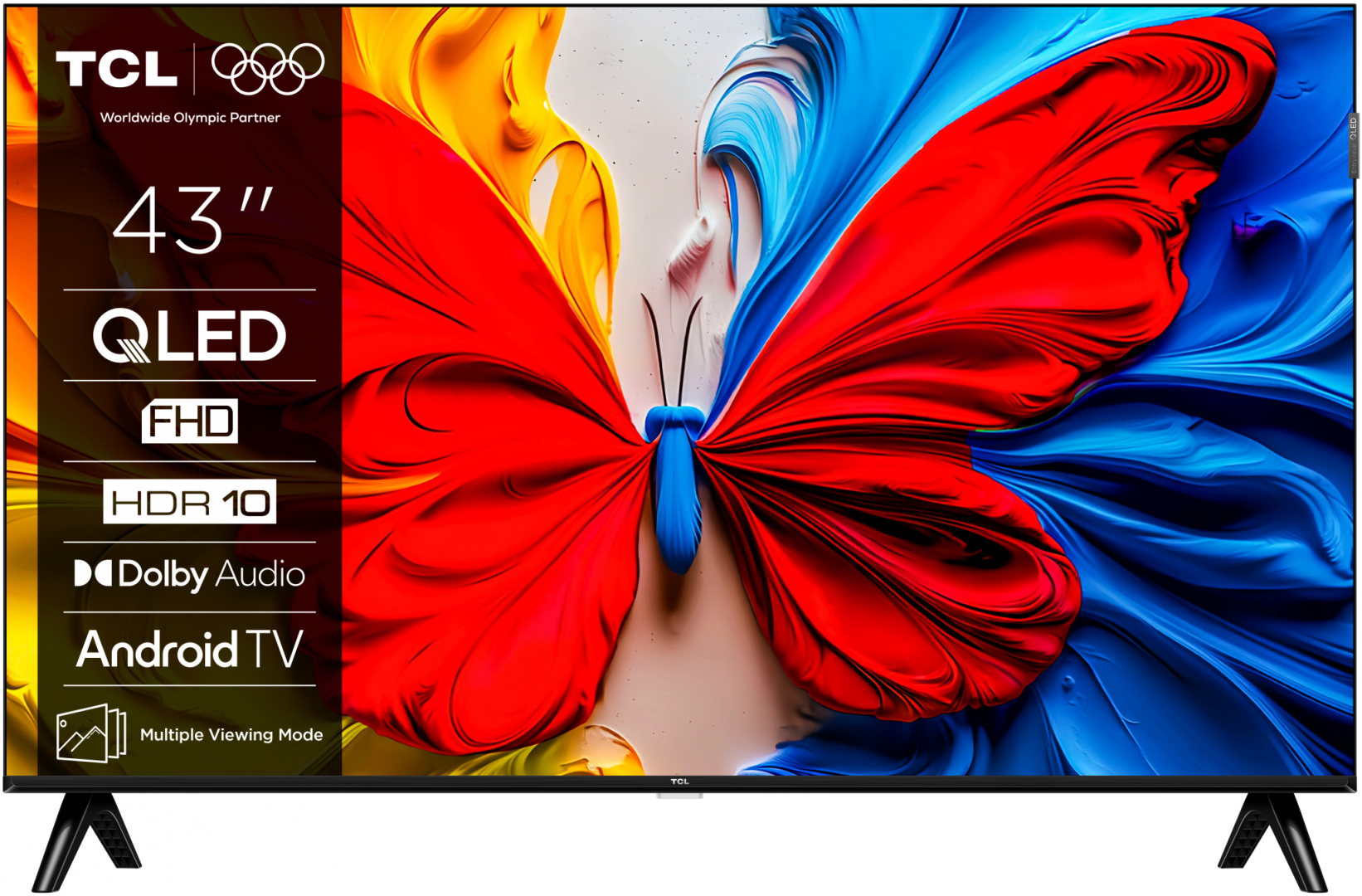 TCL Televizor QLED, 108 cm, Smart Android TV, FHD, 43S51K