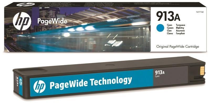 HP Cartus Cerneala Original Cyan, nr.913A pentru PageWide 352|377, 3.5K, F6T77AE