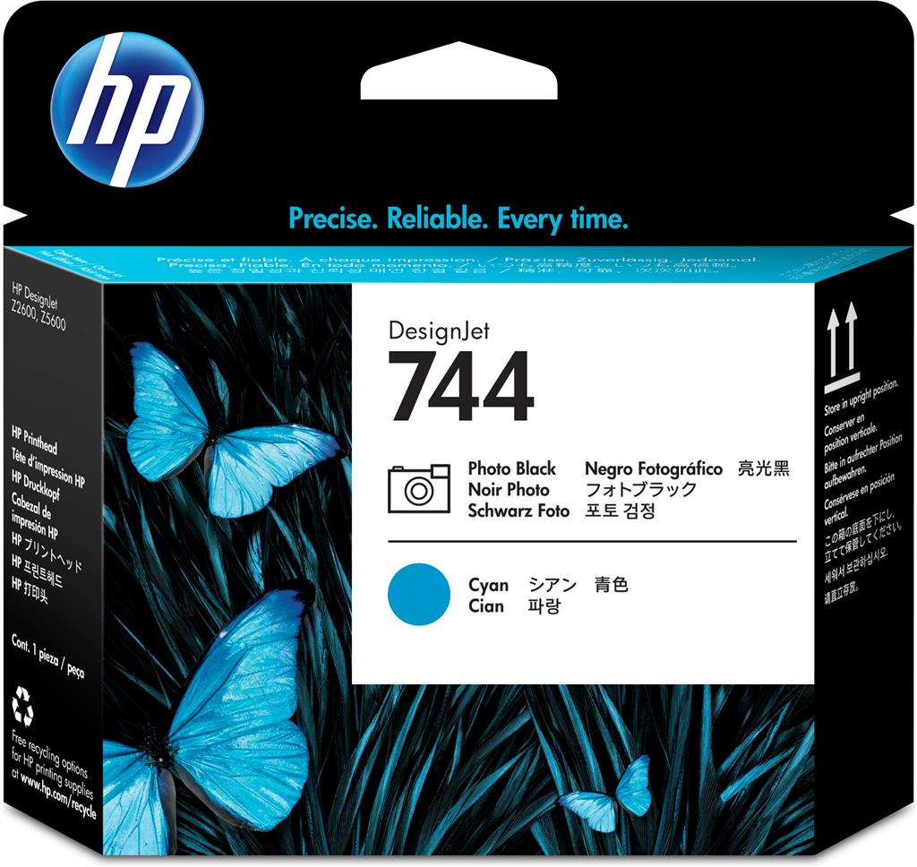HP Cap Printare Original Black&Cyan, nr.744 pentru DesignJet Z2600|Z5600, F9J86A
