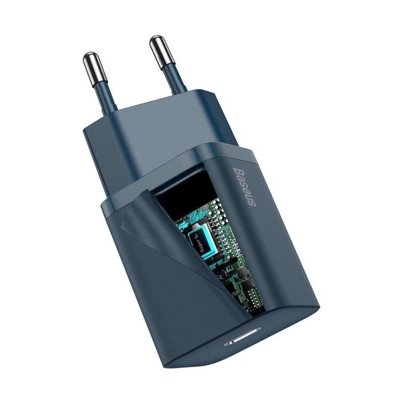 BASEUS Incarcator retea Super Si, Quick Charge 20W, 1 x USB Type-C 5V/3A, albastru, CCSUP-B03 - imagine 3