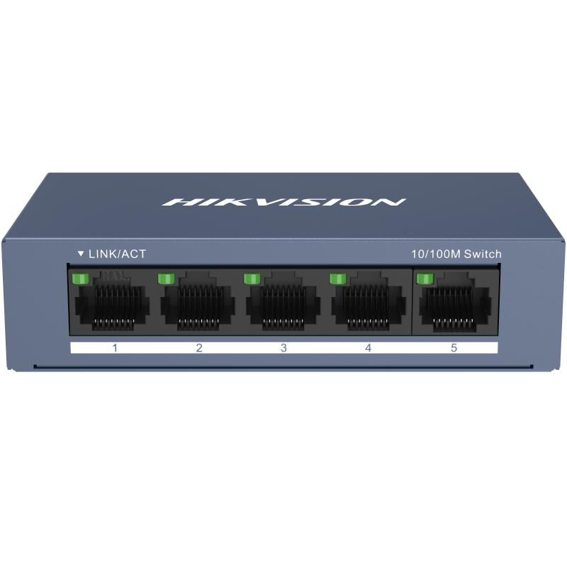 HIKVISION Switch : 5 × 10/100 Mbps RJ45 Port, tensiune alimentare 5 VDC, 1A., DS-3E0105-O