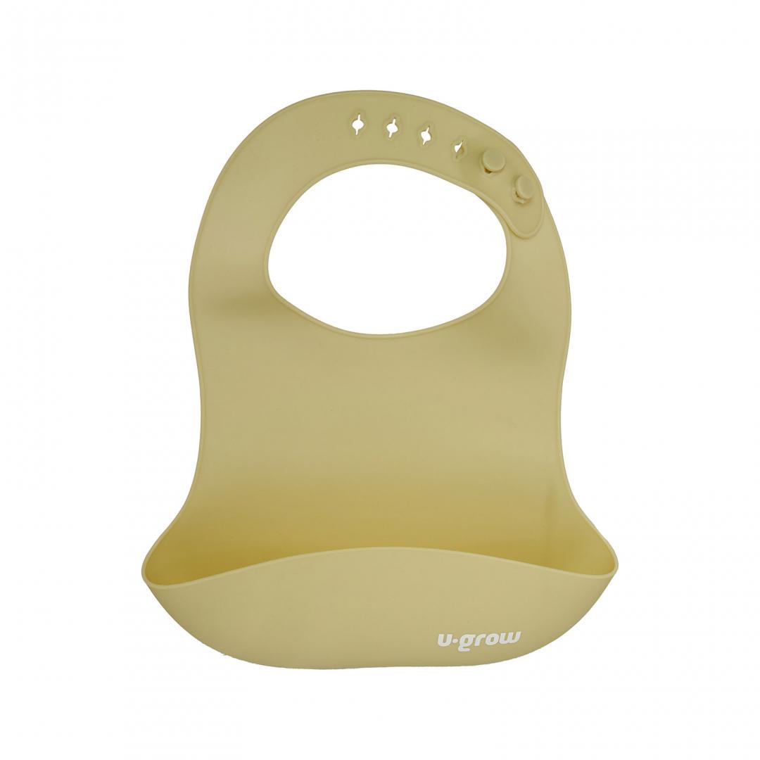 U-GROW Set diversificare 5 piese silicon : baveta, bol, farfurie, lingurita si furculita, UG-SET2OV - imagine 5