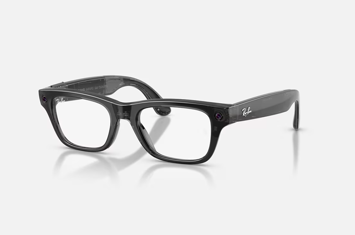 RAYBAN Ray-Ban Meta Blayzer Optics Gen 2 Universal Fit Shiny Transparent Black Demo, RW7001 8526 54