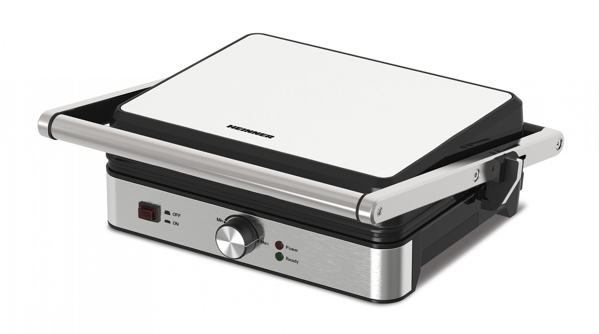 HEINNER Gratar electric, placi fixe cu invelis antiaderent, temperatura reglabila, HEG-K2000SS