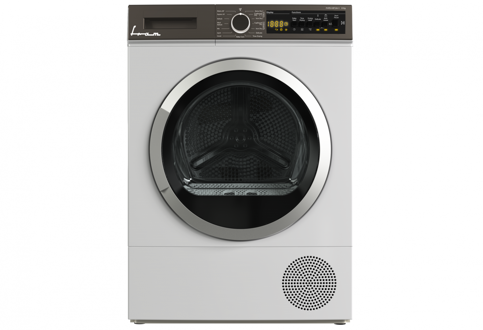 FRAM Uscator de rufe, 8 kg, Clasa: E, Alb, FHPD-V8T2A++