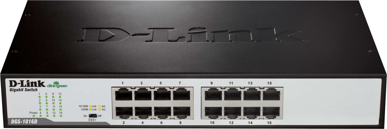 D-Link SWITCH 16 porturi Gigabit. carcasa metalica, DGS-1016D