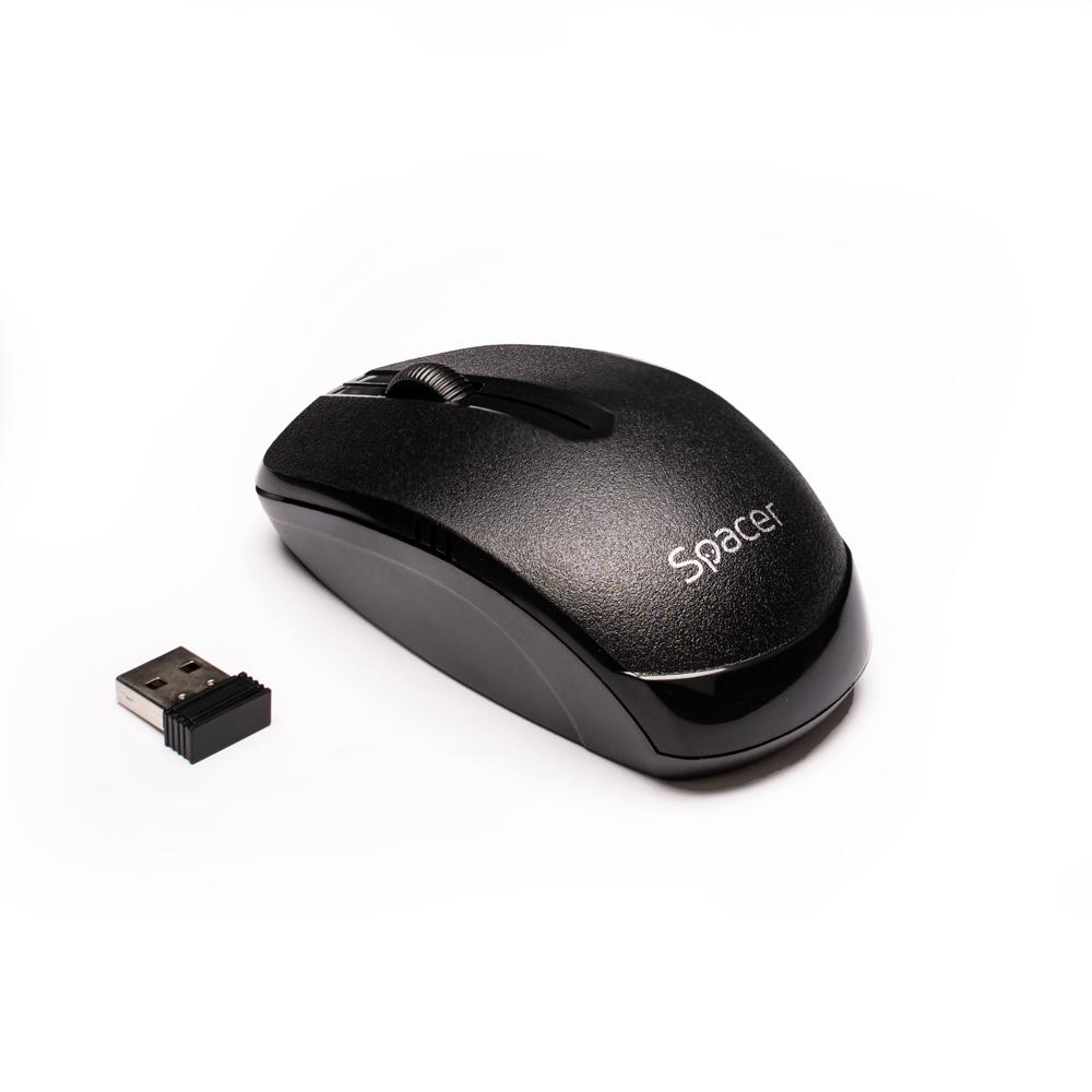 SPACER Mouse Wireless, 1000 dpi, Negru, SPMO-161