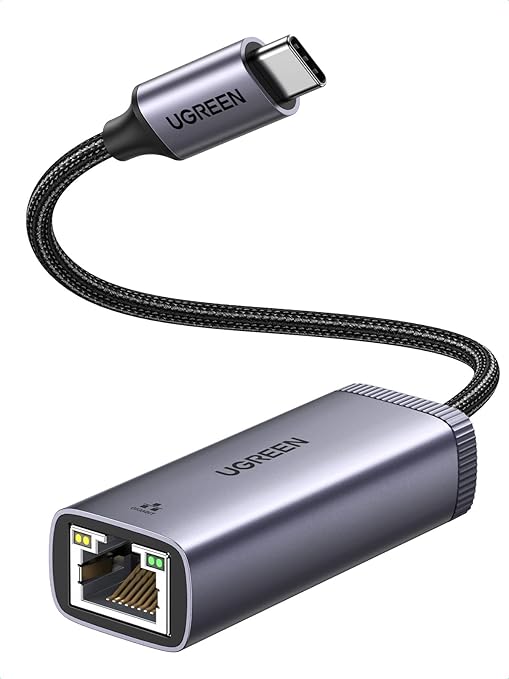 UGreen ADAPTOR RETEA, "CM483" extern, USB Type-C (T) la port Gigabit RJ-45, gri, 40322