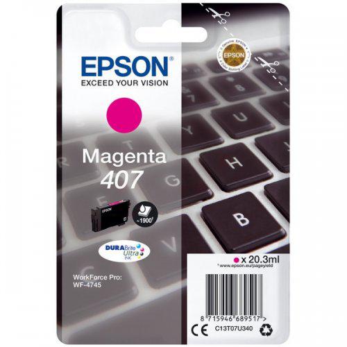 Epson Cartus Cerneala Original Magenta, nr.407 pentru WF-4745 Series, 20,3ml, C13T07U340