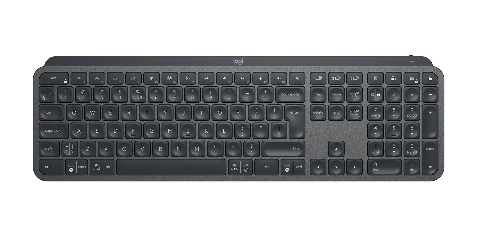 Logitech MX Keys Bluetooth Illuminated Keyboard - GRAPHITE- US INTL - B2B, 920-010251