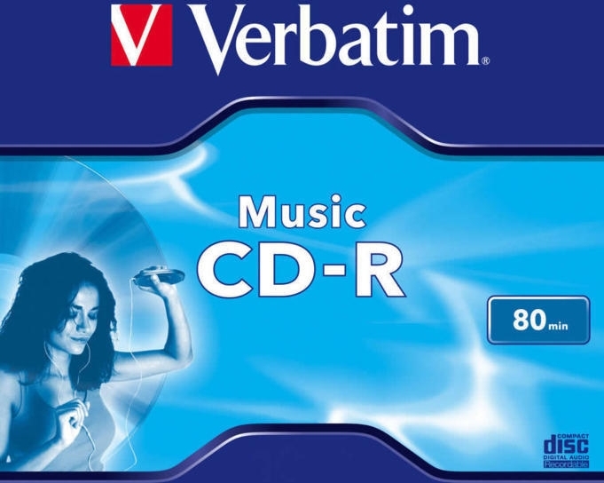 Verbatim CD-R 700MB, 80min, viteza 16x, set 10 buc (43364), Jewel Case, "MUSIC", 43365